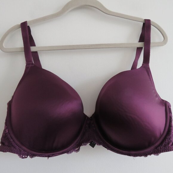 TORRID CURVE Perfect T-Shirt Bra in Microfiber Purple Shine Satin - Size 38DDD - Picture 2 of 12